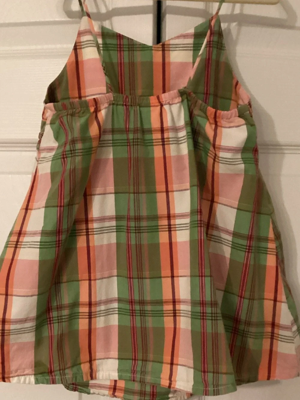 Coral Reef Vintage Gymboree Madras Plaid Dress With Spaghetti Straps Size 6